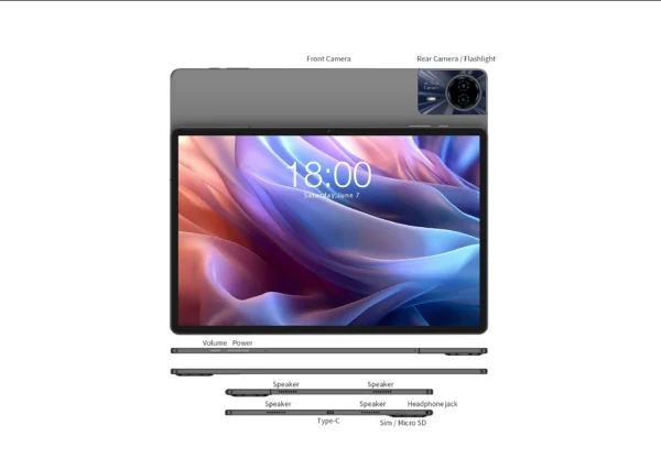 Teclast T65 Max 13 "FHD affichage Android 14 tablette MediaTek G99 8GB + 12GB extension RAM 256GB ROM 10000mAh batterie 18W Widevine L1 – Image 26