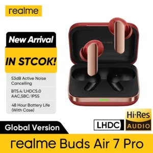 Version mondiale realme Buds Air 7 Pro 53dB suppression Active du bruit véritable écouteur sans fil 48 heures batterie Bluetooth 5.4 casque