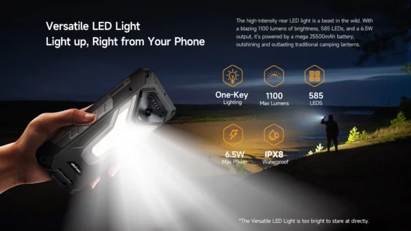 Ulefone Armor 34 Pro 5G AI 25500mAh téléphone robuste Smartphone Android 15 32GB + 512GB projecteur DLP intégré 6.95 "NFC téléphone portable – Image 27