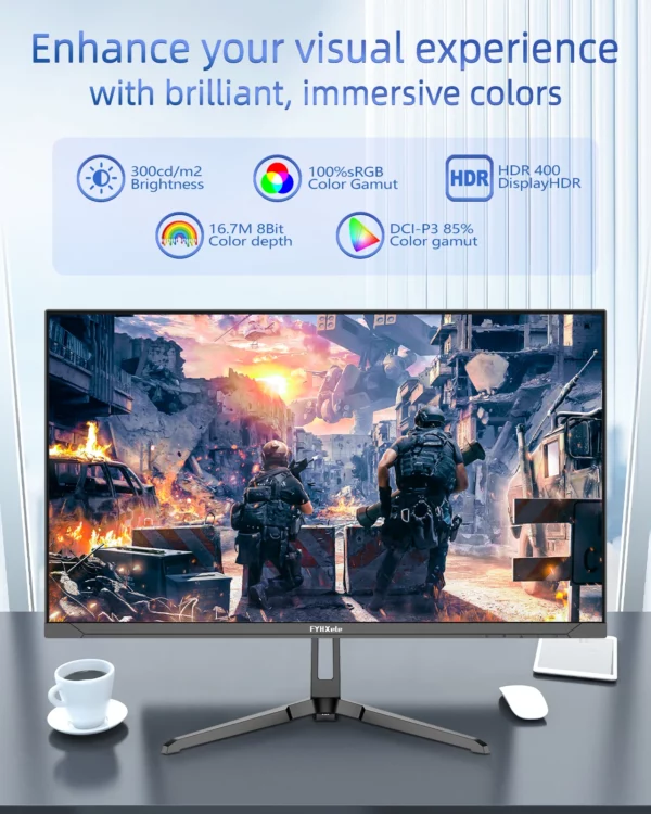 FYHXele 24.5 pouces moniteur de jeu 320Hz FHD 1920x1080 1ms sans cadre 100% sRGB LED lumière de fond moniteur d'ordinateur Freesync – Image 10