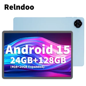 Relndoo Nouvelle tablette Android 15, 24 Go (4 + 20 élargies) RAM + 128 Go de ROM, processeur T615, écran IPS 11 pouces 1280 * 800, WIFI, type C, GPS