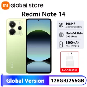 Version mondiale Xiaomi Redmi Note 14 Smartphone 8GB / 12GB RAM MediaTek Helio G99-Ultra 33W120Hz AMOLED 108MP 5500mAh