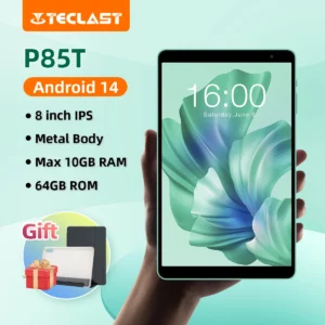 Teclast P85T Android 14 tablette 8 pouces IPS Max 10GB RAM 64GB ROM A523 8 cœurs Wi-fi 6 type-c tablette PC corps métallique 5000mAh type-c