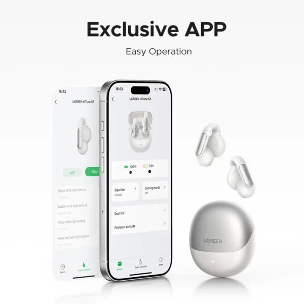 UGREEN-Écouteurs sans fil Bluetooth HiTune S5 TWS, oreillettes de sport, avec micro, crochets d'oreille et crochet – Image 5