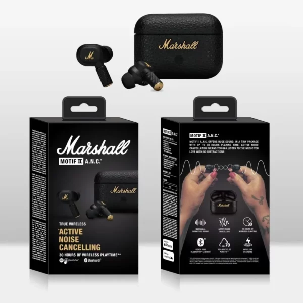 Nouveau Marshall MOTIF II ANC True Bluetooth 5.2 casque antibruit actif écouteurs intra-auriculaires casque HKversion – Image 4