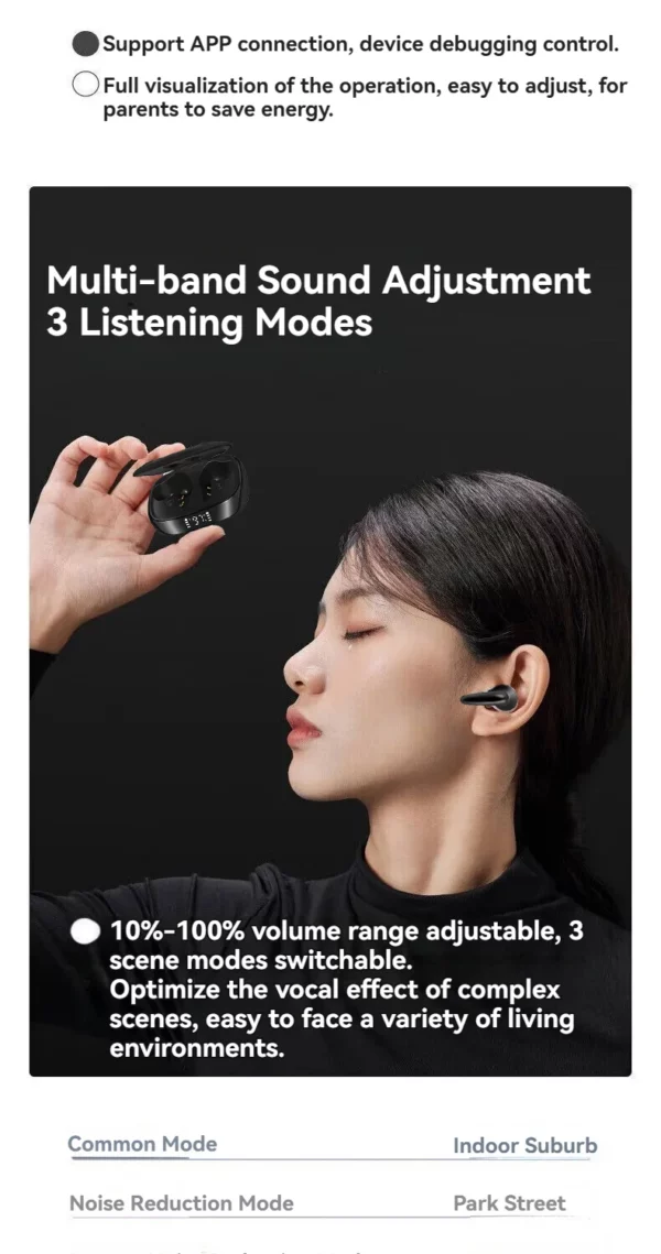 Aides auditives OTC rechargeables, aides auditives Bluetooth pour personnes âgées avec application intelligente, appel iOS/Android, qualité sonore authentique – Image 14