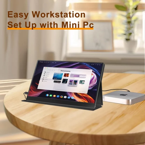 Moniteur Portable 15.6 pouces 1920x1080 60HZ pour ordinateur Portable XBOX PS4/5 commutateur TV Box Extension de téléphone Portable avec cadre en métal – Image 4