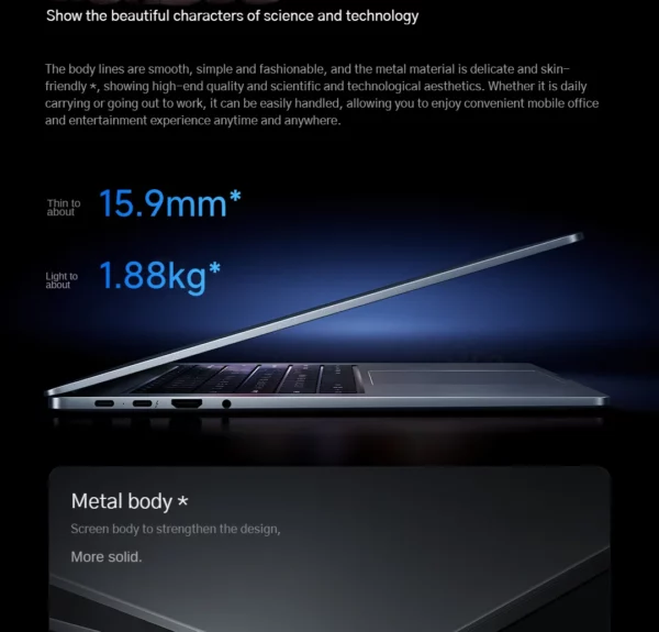 Xiaomi Redmi Book Pro 16 2025 ordinateur portable Intel Core Ultra 7 255H/Ultra 5 225H processeur ordinateur portable 32G DDR5 + 1T SSD bureau Ultrabook – Image 28