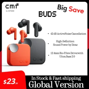 CMF by Nothing Buds avec suppression active du bruit ANC de 42 dB, mode transparent IP54, Bluetooth 5.3, version globale