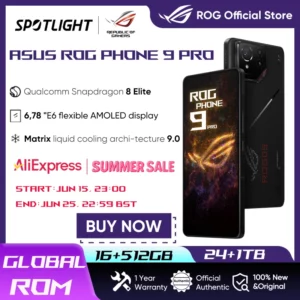 Première mondiale ASUS ROG Phone 9 Pro Smartphone Snapdragon 8 Elite 6.78 ''185Hz AMOLED affichage 5800mAh NFC téléphone portable