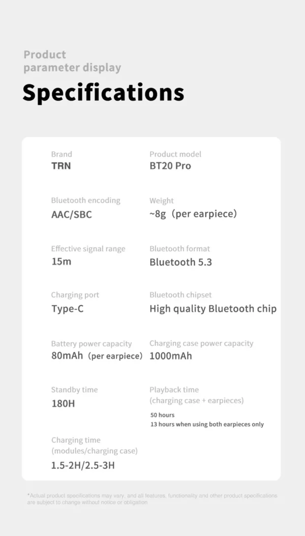 TRN BT20 Pro sans fil Bluetooth 5.3 HIFI écouteurs Module câble de mise à niveau/connecteur MMCX prise remplaçable crochet d'oreille pour Moondrop – Image 22