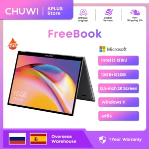 CHUWI-Ordinateur Portable FreePle, Tablette 2 en 1, Intel N100/i3 1215U, Écran Tactile 13.5 Pouces, 12 Go LPDDR5, 512 Go SSD