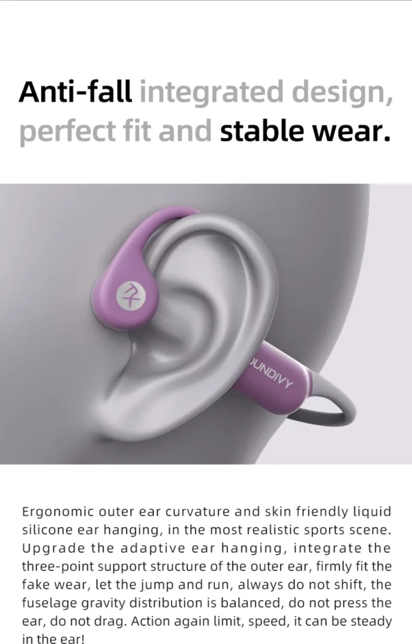 SOUNDIVY RS1 écouteurs à Conduction osseuse Bluetooth sans fil 32GB mémoire IPX8 étanche natation et course sport écouteurs – Image 21