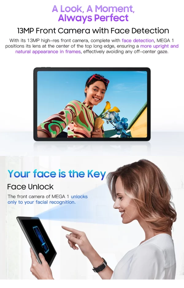 Blackview-Tablette MEGA 1, 11.5 ", 2.4K, 120Hz, Affichage 8 Go, 256 Go, Appareil photo 50MP + 13MP, 8800mAh, 33W, Pad de charge rapide P, Première mondiale – Image 32
