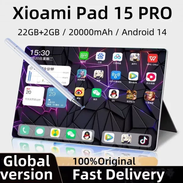 2025 Original XioaMi Pad 15 Pro tablette Android14 Snapdragon888 11 pouces HD 16GB + 1TB 20000mAh 5G double SIM Bluetooth WiFi GPS Tables