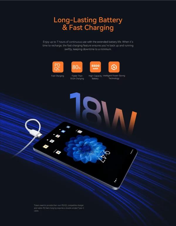 ALLDOCUBE iPlay60 mini tablette Turbo 8.4 pouces Snapdragon 6 GEN1 Android 14 16GB(8GB + 8GB virtuel) RAM 128GB ROM 5500mAh tablette – Image 18