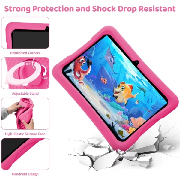 Tablette PC Android 13 pour enfants, 10.1 pouces, Allwinner A523, 8 cœurs, 4 go de RAM, 64 go de ROM, 1280x800 IPS, 6000mAh, cadeau, coque en silicone – Image 10