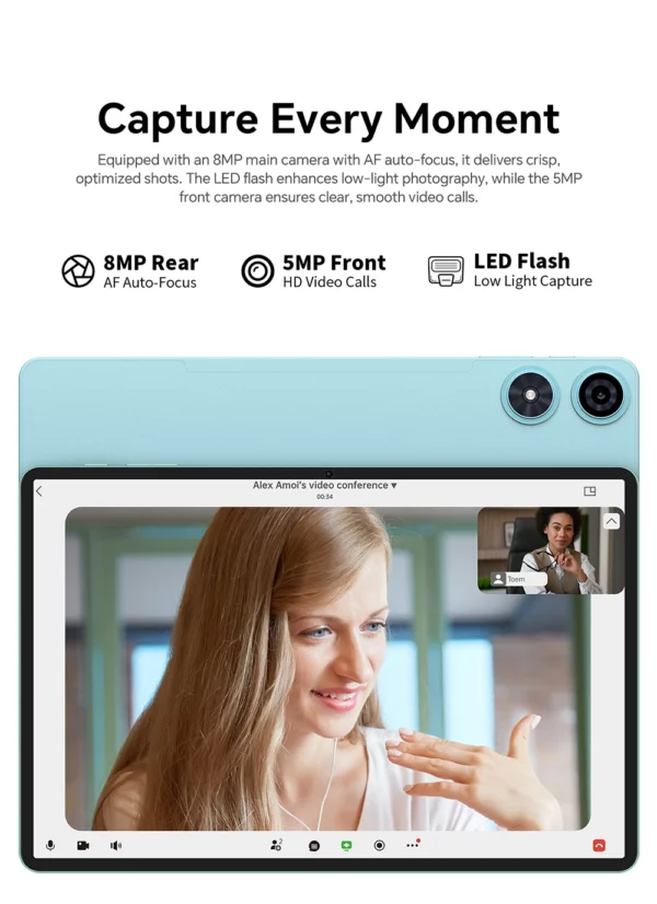 Teclast P50 2025 tablette Android 15 11 "IPS 90Hz 20GB(8GB + 12GB) RAM 128GB ROM T606 8 cœurs 7000mAh 4G LTE GPS Widevine L1 type-c – Image 21