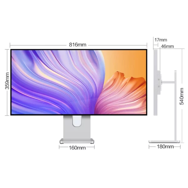 Moniteur LED UltraWide IPS de 34 Pouces, 5K 75Hz, WUHD 5120x2160, HDRfemelle, Bordure Étroite 4 Côtés, PIP,PBP,VESA,USB Type-C, Écran Mat – Image 4