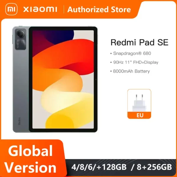 Xiaomi-Tablette Redmi Pad SE, Mi, Snapdragon, Version globale®Hautréusde façade 680 Dolby Atmos®Écran de 11 Pouces, 90Hz, 8000mAh
