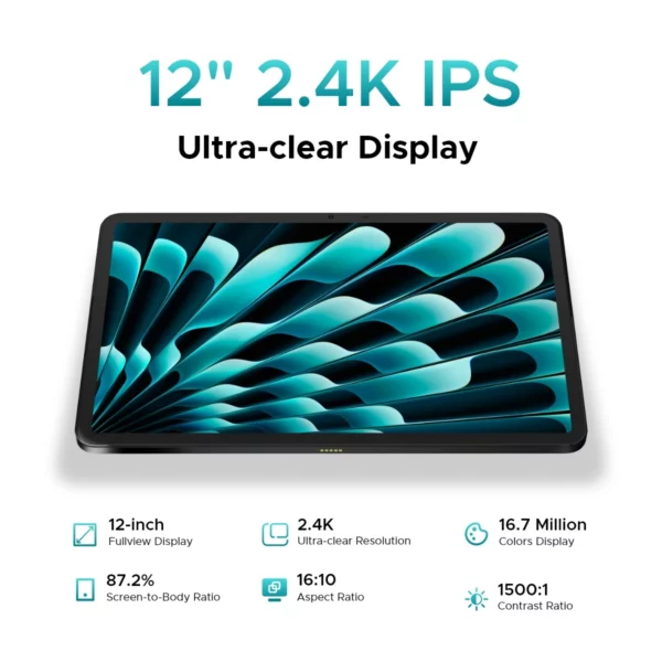Doogee-Tablette T40 Pro, 12 ", IPS, 2.4K, 20 Go, 8 Go, 512 Go, Android 14, Helio G99, 6nm, 10800mAh, 18W Charge, 7.6mm, Ultra-mince, Première mondiale – Image 3