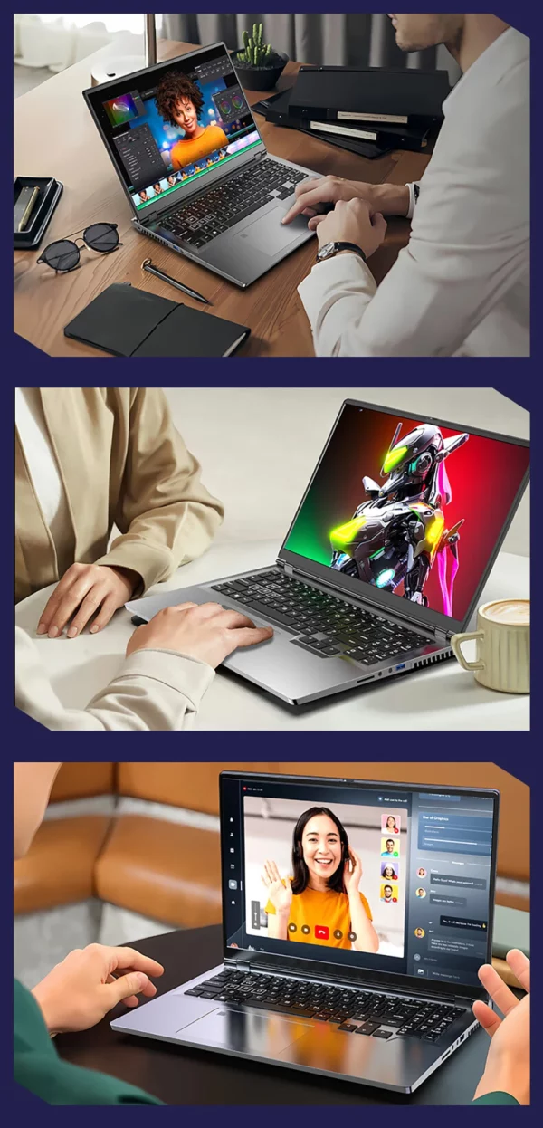 Ordinateur Portable de jeu 16 pouces Intel Core i9-12900H NVIDIA RTX 3060 6G Windows 11 64GB DDR4 4TB SSD WiFi5 BT5.2 Portable caméra HD ordinateur Portable – Image 25