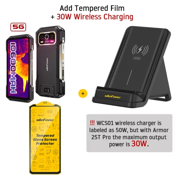 Téléphone robuste Ulefone Armor 27T Pro 5G 10600mAh Smartphone Android 14 50MP + 64MP Caméra nocturne 6,78" 120Hz 24GB + 256GB NFC Téléphone portable – Image 7