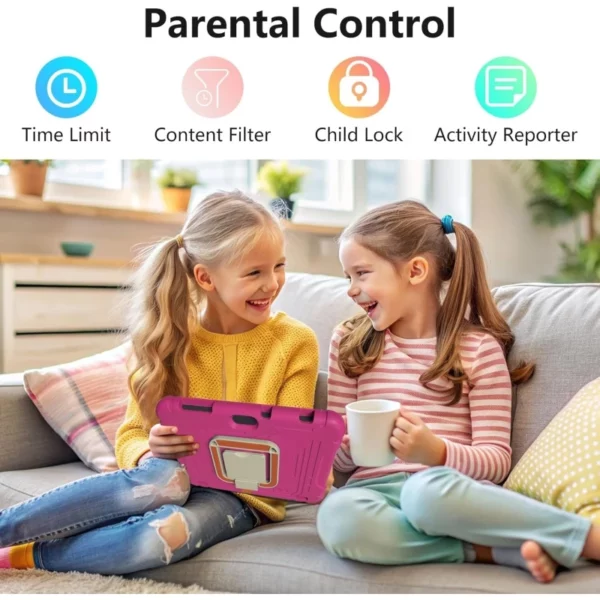 Tablette PC Android 13 pour enfants, 10.1 pouces, Allwinner A523, 8 cœurs, 4 go de RAM, 64 go de ROM, 1280x800 IPS, 6000mAh, cadeau, coque en silicone – Image 14