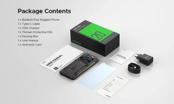 Version mondiale DOOGEE Blade20 Play 5G téléphone robuste 6.6 "HD + 90Hz 8GB 256GB 10300mAh batterie 50MP caméra Android 15 téléphone portable – Image 53