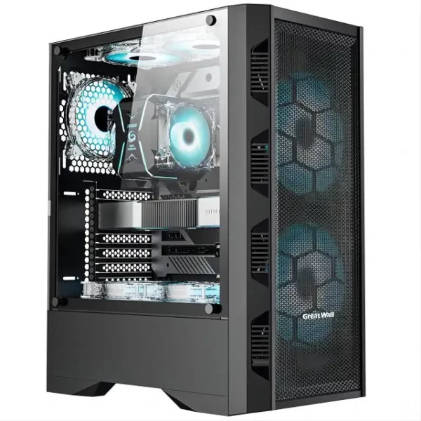 ATX – boîtiers d'ordinateur de jeu avec écran Cube, armoire à lunettes, boîtier de jeu en verre trempé Double, châssis de bureau – Image 13