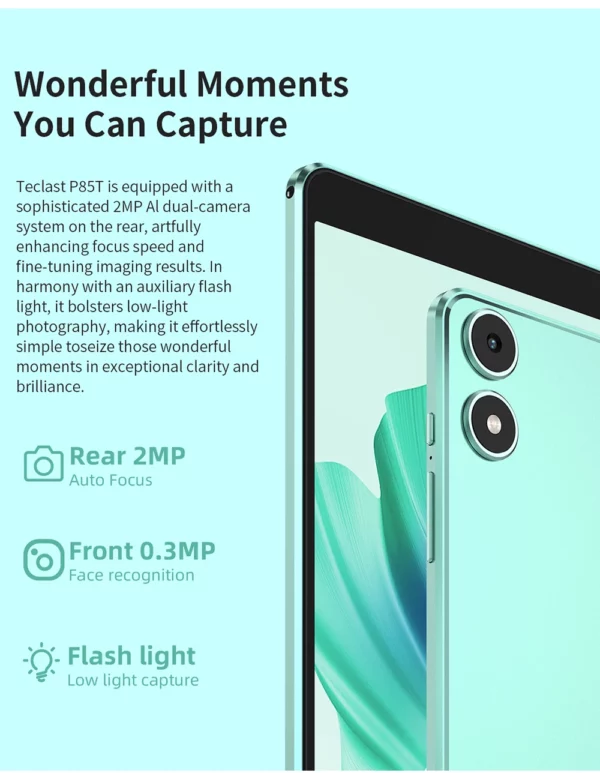 Teclast P85T Android 14 tablette 8 pouces IPS Max 10GB RAM 64GB ROM A523 8 cœurs Wi-fi 6 type-c tablette PC corps métallique 5000mAh type-c – Image 21