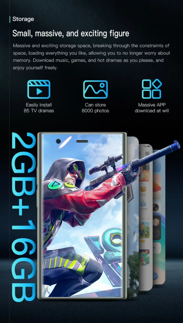 SOYES S23 Pro Smartphone 3.0 pouces Mini téléphone réseau 3G prend en charge WIFI Bluetooth 2GB + 16GB mémoire Smartphone Android – Image 24