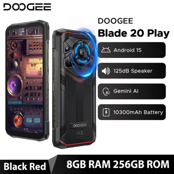 Version mondiale DOOGEE Blade20 Play 5G téléphone robuste 6.6 "HD + 90Hz 8GB 256GB 10300mAh batterie 50MP caméra Android 15 téléphone portable – Image 7