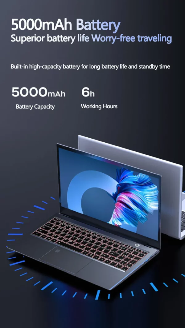 Ordinateur portable 15.6 pouces Intel I7-1355U NVIDIA MX450 clavier rétro-éclairé 32GB RAM 2 to SSD DDR4 Win11 déverrouillage par empreinte digitale ordinateur de jeu – Image 19