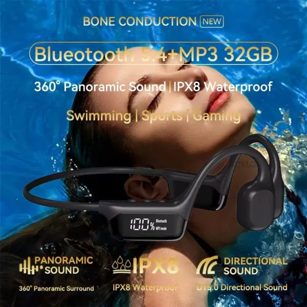Xiaomi Mijia – écouteurs à Conduction osseuse, Bluetooth, micro sans fil, étanche IP68, lecteur MP3, Hifi, pour natation, 32 go – Image 3