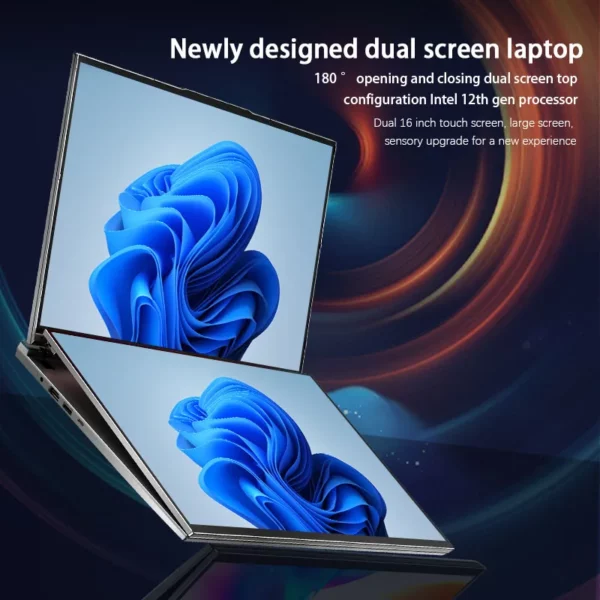 Crelander 16 "double écran tactile ordinateur portable Intel i5 i7 12ème génération 12 cœurs Écran IPS 32gb RAM m2 SSD Windows 11 ordinateur portable Intel – Image 2