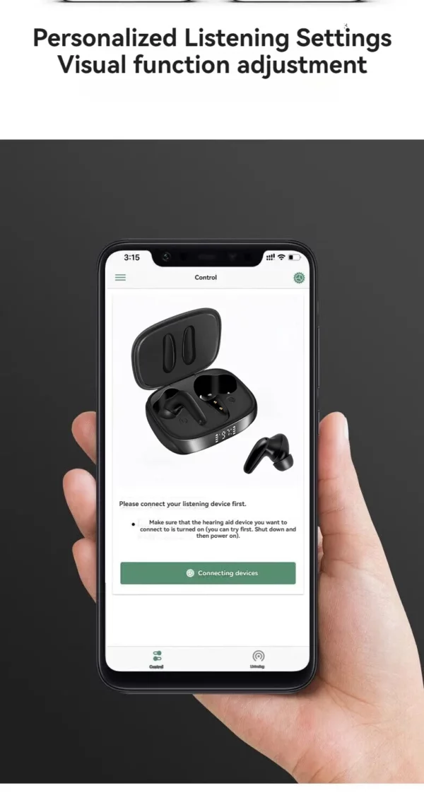 Aides auditives OTC rechargeables, aides auditives Bluetooth pour personnes âgées avec application intelligente, appel iOS/Android, qualité sonore authentique – Image 13