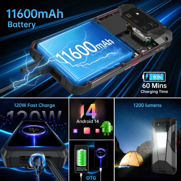 【 Premier du monde】Unihertz par 8849 Tank 4 pro Smartphone 5G avec projecteur 720P Dimensité 8300 36 Go + 1 To Téléphone portable 3k AMOLED Android – Image 6