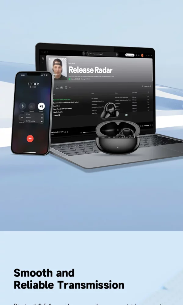 EDIFIER LolliClip écouteurs sans fil à oreille ouverte Bluetooth 5.4 haute résolution LDAC adaptatif ANC écouteur connexion multipoint IP56 – Image 25