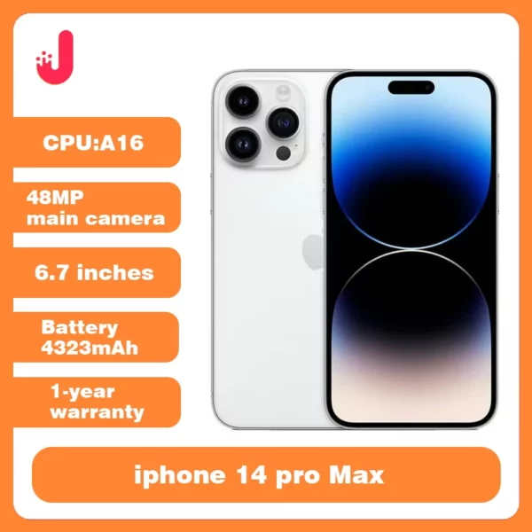 Apple iPhone 14 pro Max Original 128GB 256GB ROM 6GB RAM 6.7 'véritable Retina OLED Face ID physique A15 puce NFC débloqué utilisé