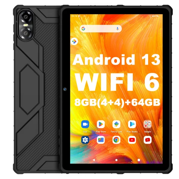 ITOM-Tablette Android 13 de 10 Pouces avec Wifi 6, 8(4 + 4) Go + 64 Go + 1 To, Haut-Parleurs et Appareil Photo, BTpig, Style Mécanique C – Image 8