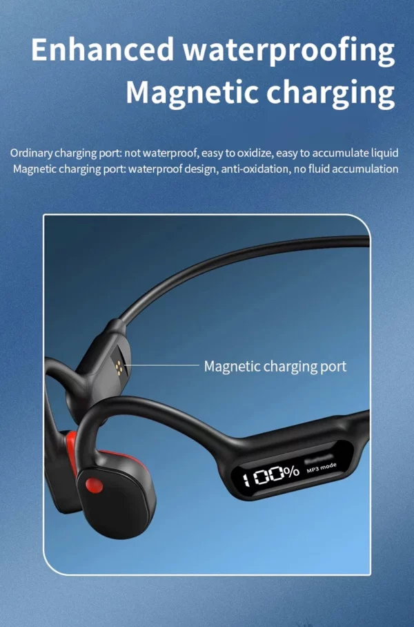 Écouteurs à Conduction osseuse, Bluetooth, sans fil, étanche IPX8, lecteur MP3, Hifi, crochet d'oreille, casque avec micro, pour la natation – Image 35