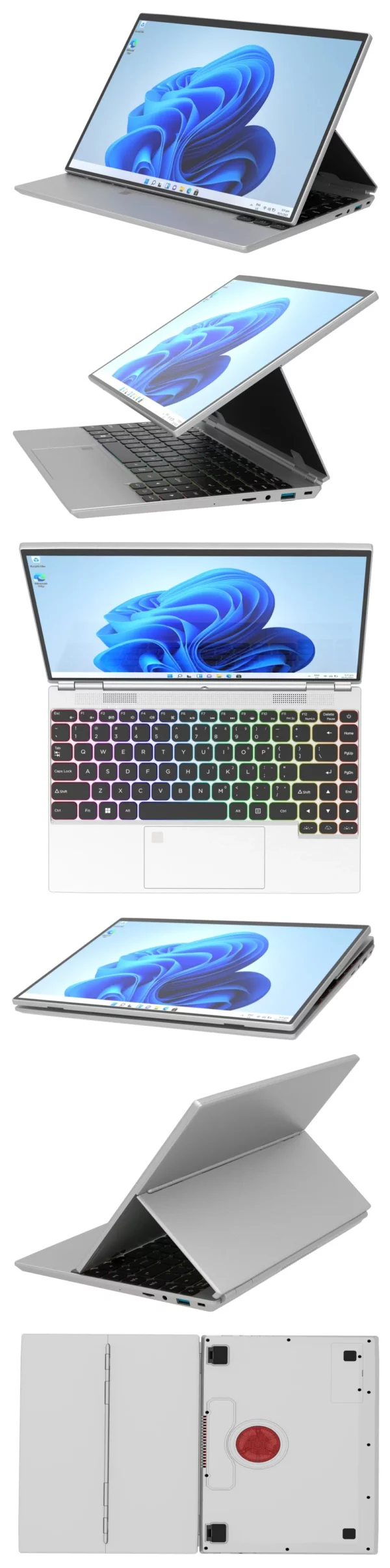 Ordinateur portable N95 Windows 11, rotation à 360 °, 14.0 en effet, écran tactile IPS, 32 Go, 128 Go-1 To, ordinateur portable, tablette 4 en 1, bureau d'affaires, Slim Touch ID, RVB – Image 25