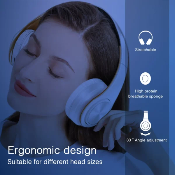 Écouteurs stéréo HIFI Bluetooth avec micro, casque de musique, FM, prise en charge de la carte TF, téléphone de sauna, mobile, Xiaomi, iPhone, tablette Samsung – Image 5