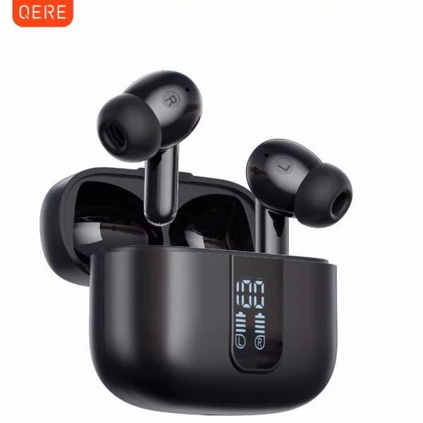 QERE E50 casque sans fil, TWS Bluetooth 5.3, Microphone HD, écouteurs HIFI, pilote 13mm, faible latence 60ms, 4 micros, appel ENC, nouveau
