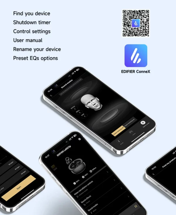 EDIFIER LolliClip écouteurs sans fil à oreille ouverte Bluetooth 5.4 haute résolution LDAC adaptatif ANC écouteur connexion multipoint IP56 – Image 29