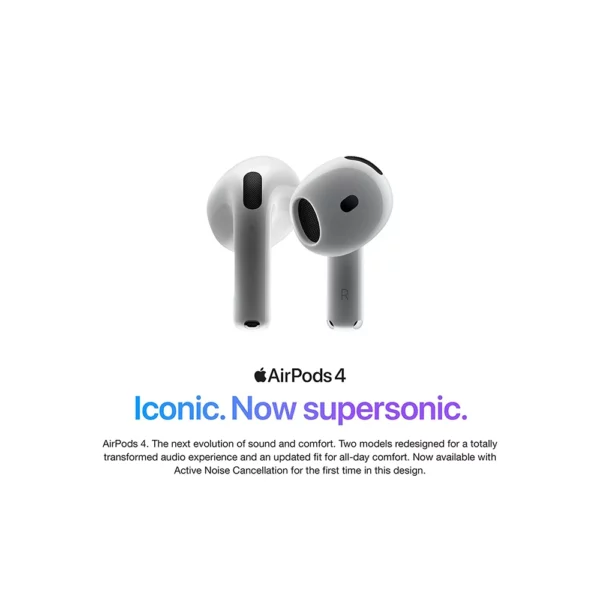 Écouteurs sans fil Apple AirPods 4, avec suppression active du bruit, audio adaptateur, mode de transparence, audio spatial, chargement sans fil – Image 8