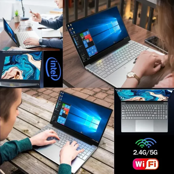AKPAD Écran IPS 15,6 pouces pour ordinateur portable 16 Go de RAM 2 To SSD Intel Celeron 11e génération N5095 Windows 11 Pro - PC portable de bureau – Image 34