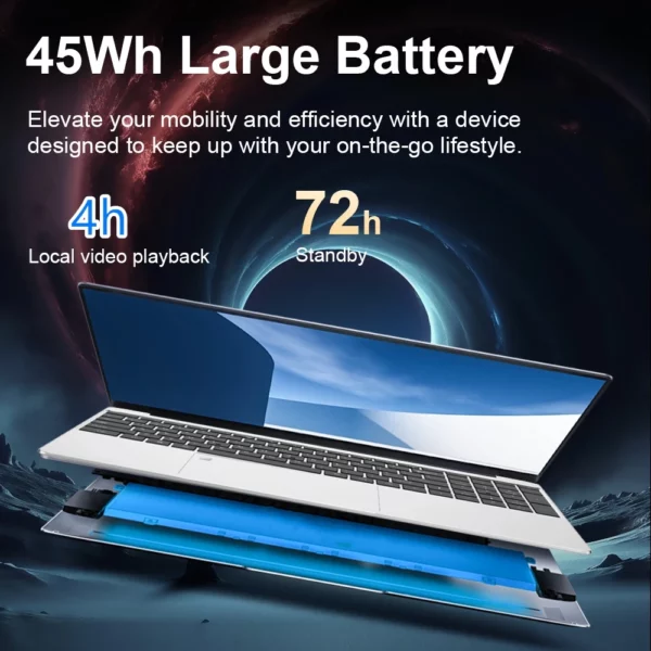 Pérou prêt ordinateur portable 15.6 pouces écran IPS 16GB RAM Intel 11th Celeron N5095 ordinateur Windows 11 Pro bureau ordinateur Portable – Image 26