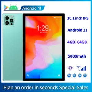 BDF-Tablette Android 11, 4 Go de RAM, 64 Go de ROM, 10.1 écran IPS 800x1280, batterie 5000 mAh, réseau GMS 3G, WiFi, 10.1 pouces